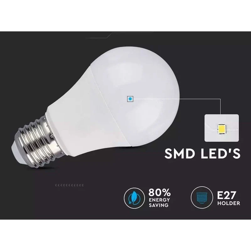 Lampada Led E27 A60 11W 1055lm Bianco Freddo 6400K Bulbo Sfera SKU-7351 - Image 4