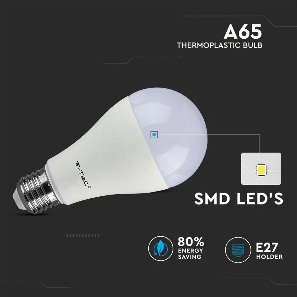 Lampada Led E27 A65 17W 1521lm Bianco Neutro 4000K Bulbo Sfera SKU-4457 - Image 5