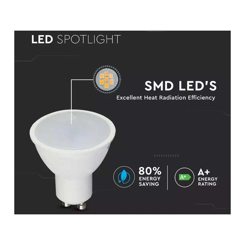 Lampada Led GU10 5W 400LM 220V 110 Gradi Neutro 4000K Diffusore Opale SKU-211686 - Image 3