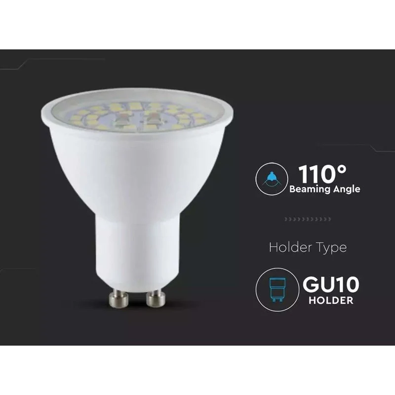 Lampada Led GU10 5W 800LM 220V 110 Gradi Caldo 3000K 160LM/W Massimo Risparmio SKU-2837 - Image 4