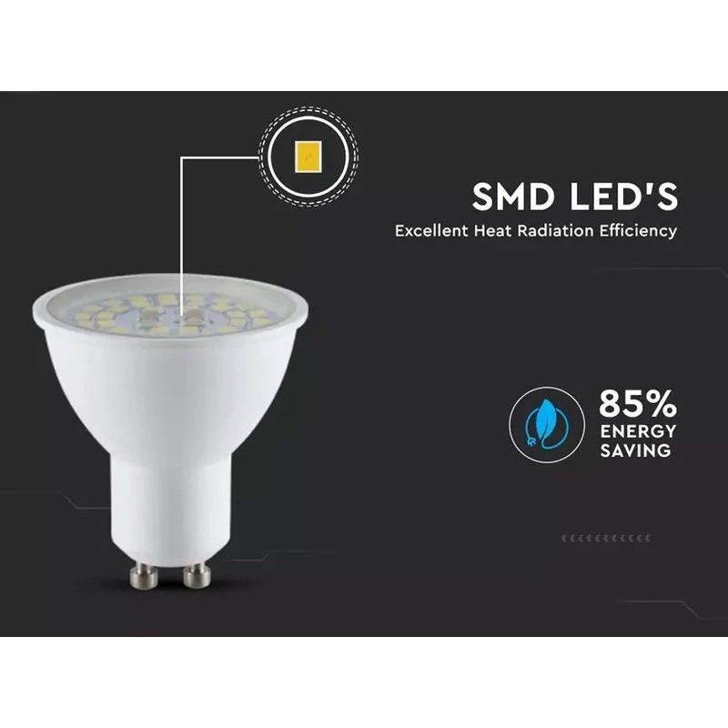 Lampada Led GU10 5W 800LM 220V 110 Gradi Freddo 6400K 160LM/W Massimo Risparmio SKU-2839 - Image 3