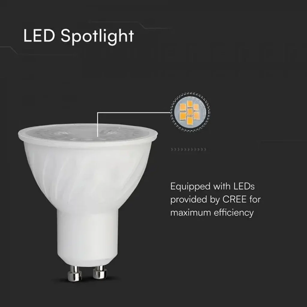 Lampada LED GU10 Dimmerabile Triac Taglio di Fase 6W 445lm, Angolo Stretto 38° 220V, 3000K/4000K/6500K (Bianco Caldo 3000K) - Image 5