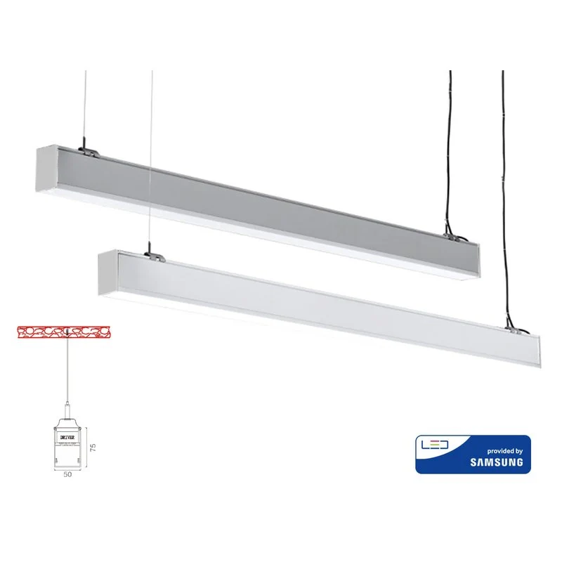 Lampada Led Lineare A Sospensione 40W UGR 19 Colore Silver Alluminio Neutro 4000K Dimmerabile 0-10V Allungabile Linkable Fino a 12 Metri SKU-21384 - Image 3