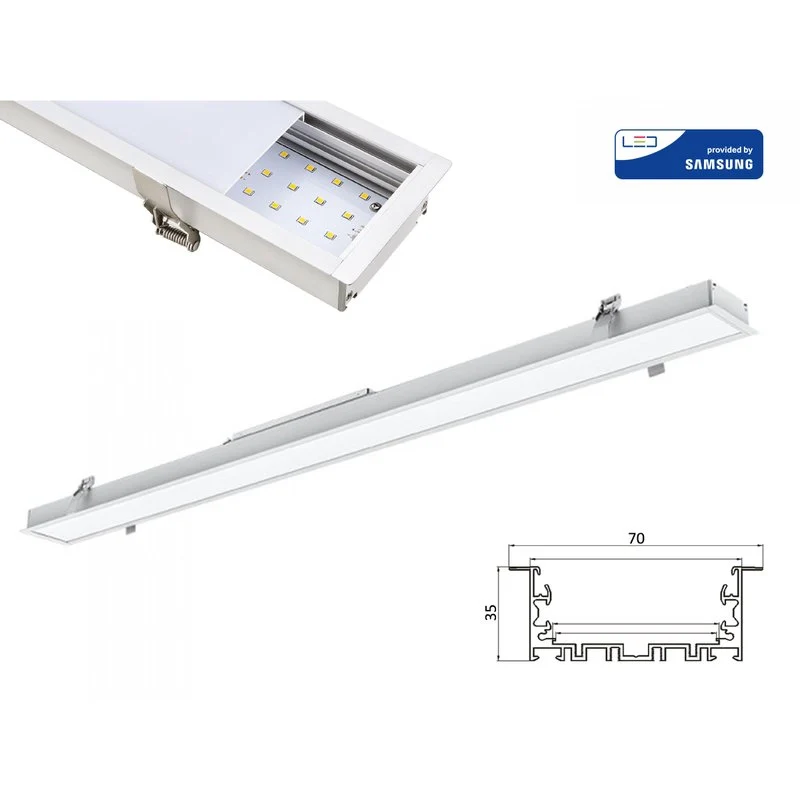 Lampada Led Lineare Da Incasso 40W 4000K 1211mm Allungabile Fino a 12 Metri Corpo Bianco SKU-381 - Image 2