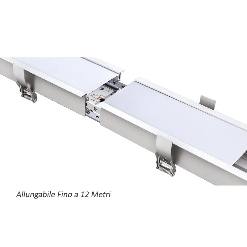 Lampada Led Lineare Da Incasso 40W 4000K 1211mm Allungabile Fino a 12 Metri Corpo Bianco SKU-381 - Image 3