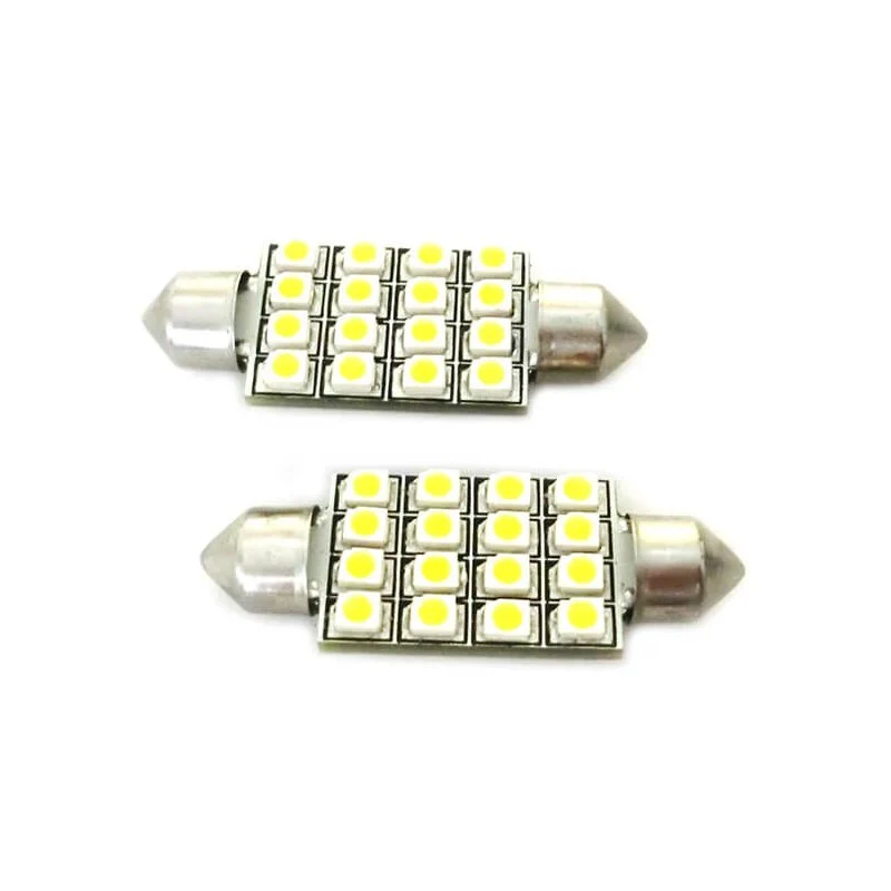 Lampada Led Siluro Canbus No Errore T11 C5W 43mm 16 SMD Luci Targa Abitacolo 12V Bianco - Image 3