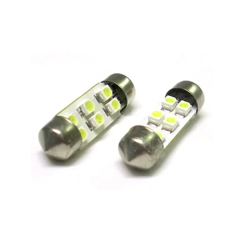 Lampada Led Siluro T11 C5W 31mm 6 Smd Bianco Ghiaccio 12V Luci Targa - Image 3