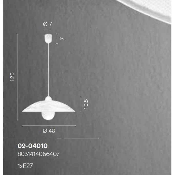 LAMPADARIO ALABASTRO E27 D.48XH120CM BIANCO - Image 2