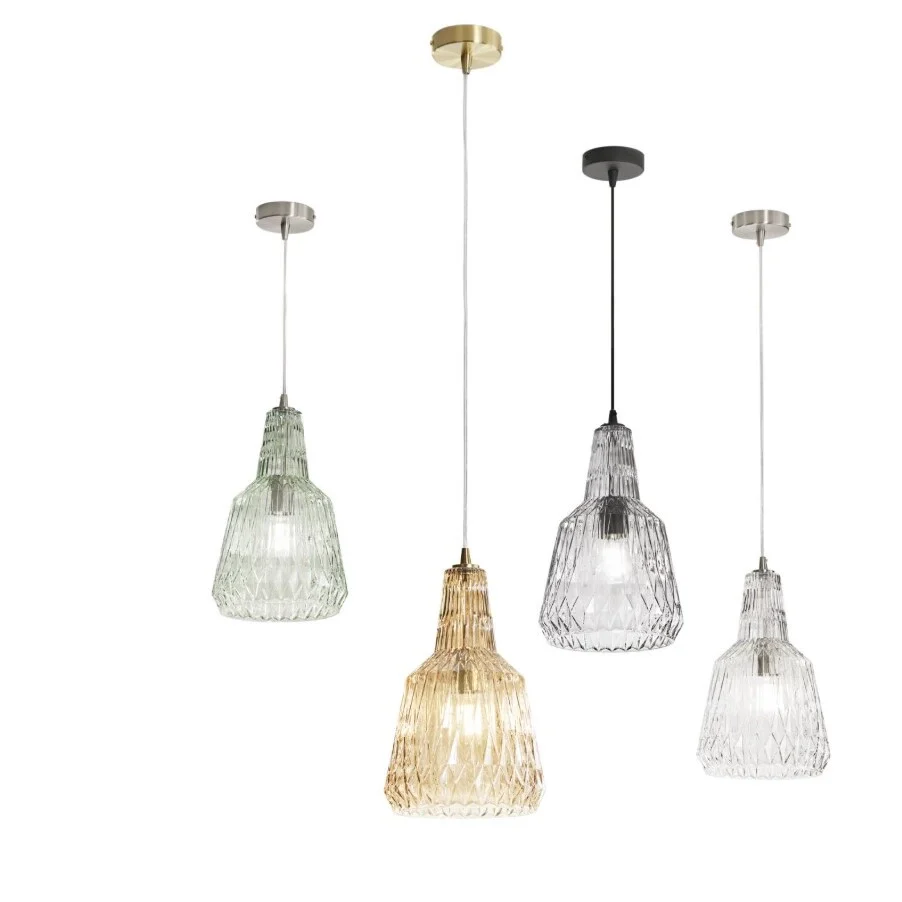 LAMPADARIO GALWAY 1XE27 D.23XH150CM AMBRA. - Image 2