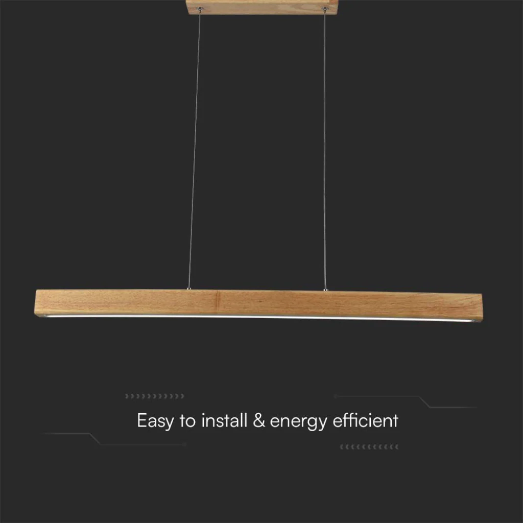 Lampadario LED a Sospensione 12W Colore Legno 4000K SKU-23100 - Image 5