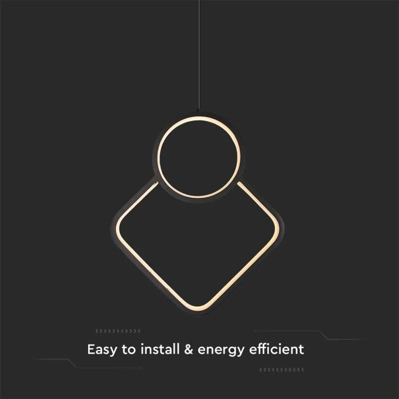 Lampadario LED a Sospensione 12W dal Design Moderno 28*196cm Colore Nero 4000K SKU-14999 - Image 3