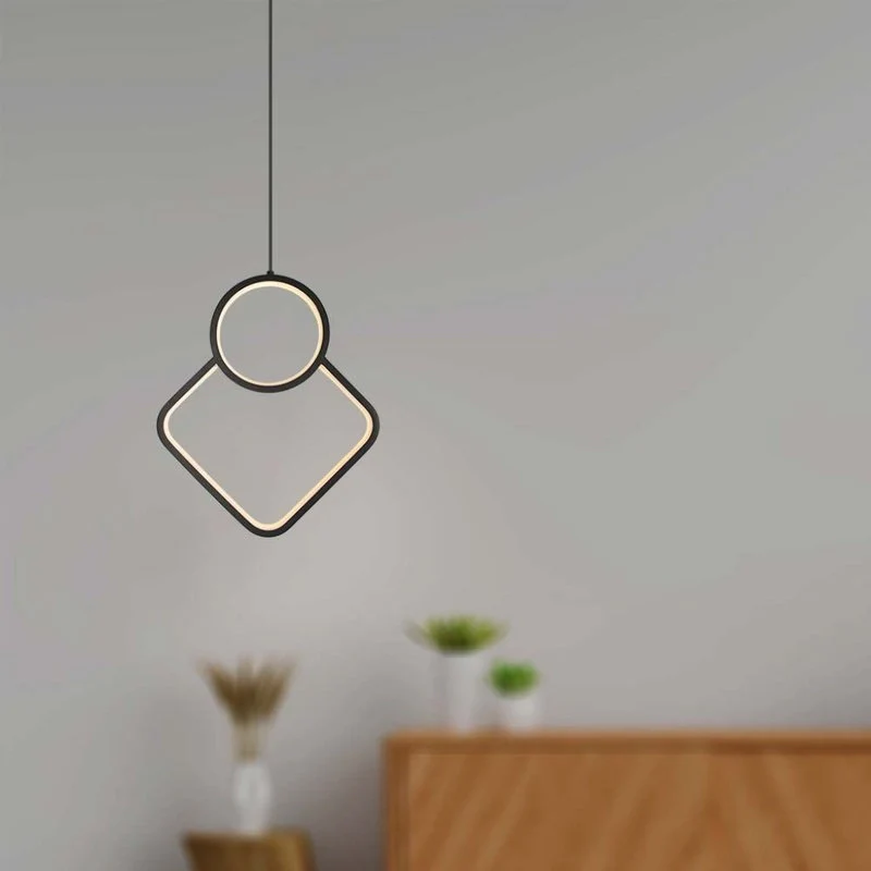 Lampadario LED a Sospensione 12W dal Design Moderno 28*196cm Colore Nero 4000K SKU-14999 - Image 6