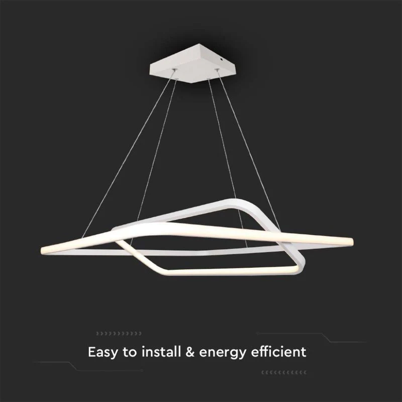 Lampadario LED a Sospensione 48W 5150lm Doppio Quadrato Incrociate Bianco 3000K Triac Dimmerabile SKU-14988 - Image 2