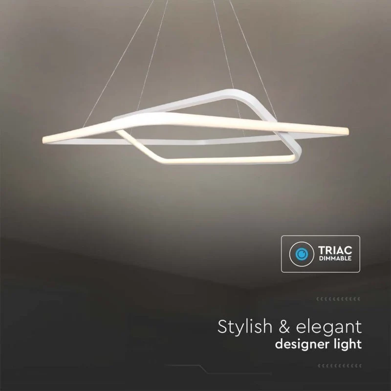Lampadario LED a Sospensione 48W 5150lm Doppio Quadrato Incrociate Bianco 3000K Triac Dimmerabile SKU-14988 - Image 3