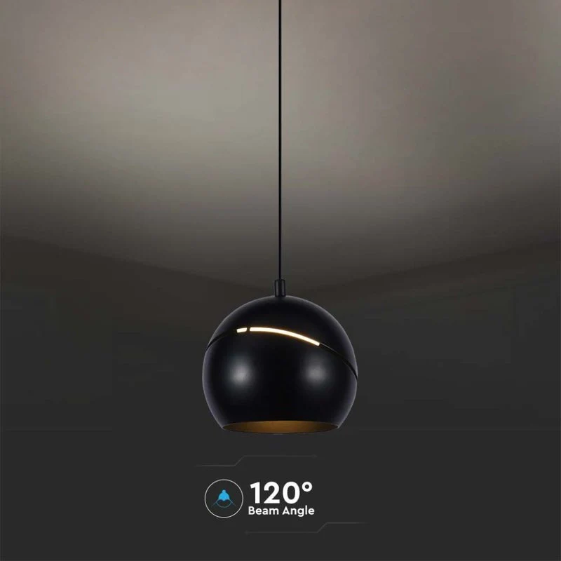 Lampadario LED a Sospensione 8.5W 850lm a Forma di Campana Colore Nero D120mm 3000K SKU-7998 - Image 2