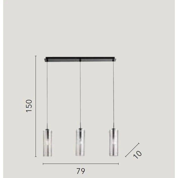 LAMPADARIO MAGIC 3XE27 79X10XH150CM ORO/AMBRA. - Image 2