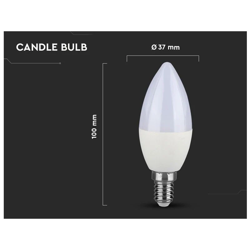 Lampadina LED Chip Samsung E14 C37 5,5W a Candela 3000K Dimmerabile SKU-20045 - Image 4