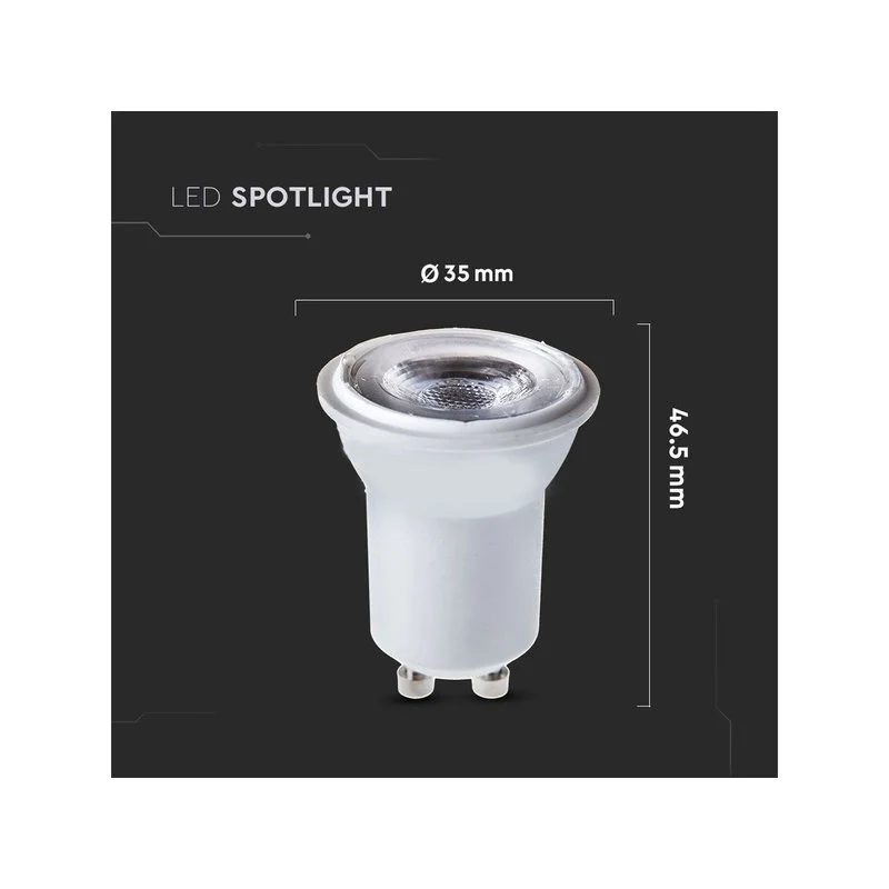 Lampadina Led Mini GU10 Piccolo 35mm 2W Caldo 3000K 38 Gradi Satinata Chip Smd Samsung Garanzia 5 Anni SKU-21869 - Image 2