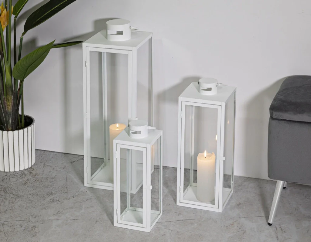 LANTERNE WHITE SET 3 PZ CM 22X22X66-18X18X49,5-14X14X39 - Image 6
