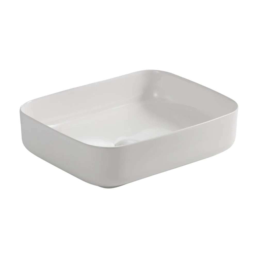 Lavabo da appoggio BOWL9391B in ceramica 50x39x13 cm. bianco - Image 2