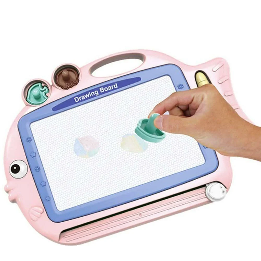 Lavagna Lavagnetta Magica Magnetica con Pennarello e Formine Cancellabile Rosa - Image 7