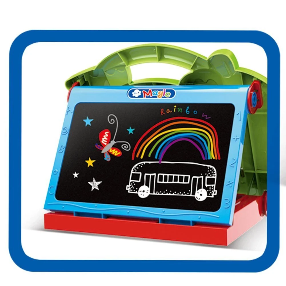 Lavagna Lavagnetta Per Bambini Hippo 2in1 Con Gessetti Cassino Pennarelli Verde - Image 9