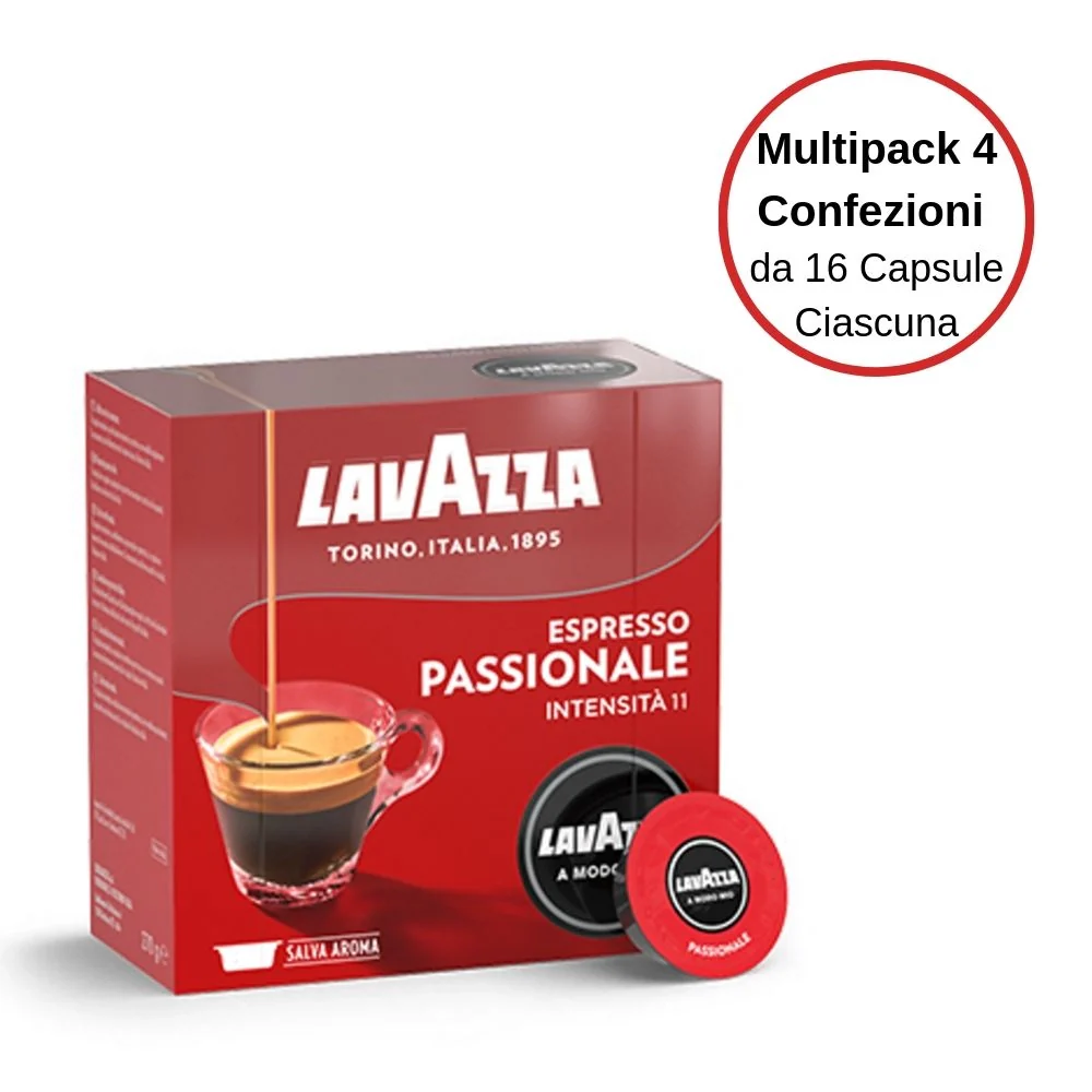 Lavazza capsule a modo mio passionale 4 confezioni da 16 capsule ciascuna