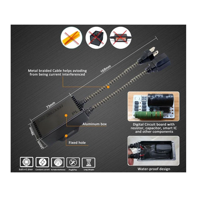 Led Warning Canceller H4 12V Filtro Resistenza Cancella Errore Kit Full Led - Image 3