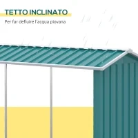 Legnaia con Struttura in Acciaio Galvanizzato e Base rialzata, 240x 86x160cm, Verde - Image 6