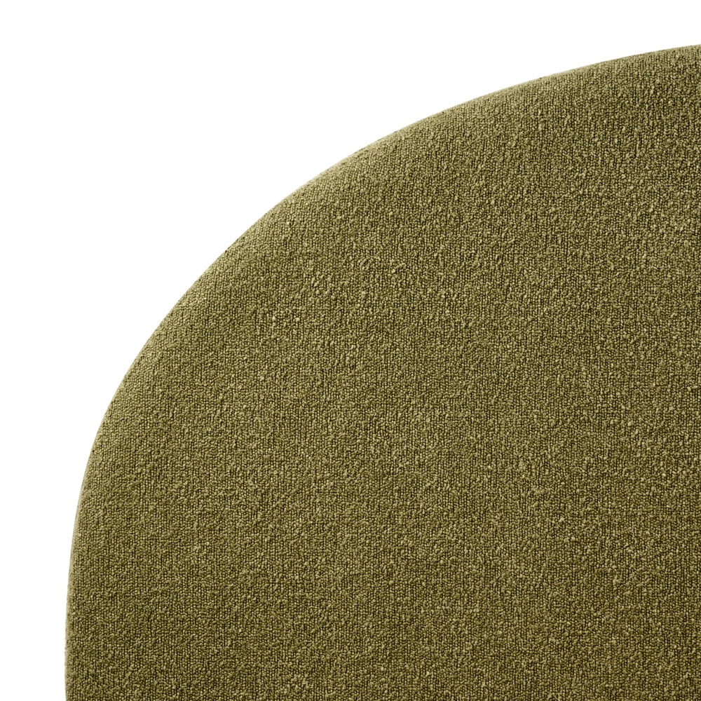 Lettino ad acqua in bouclé retrò dal design minimalista in poliestere verde oliva 180 x 200 cm - Image 6