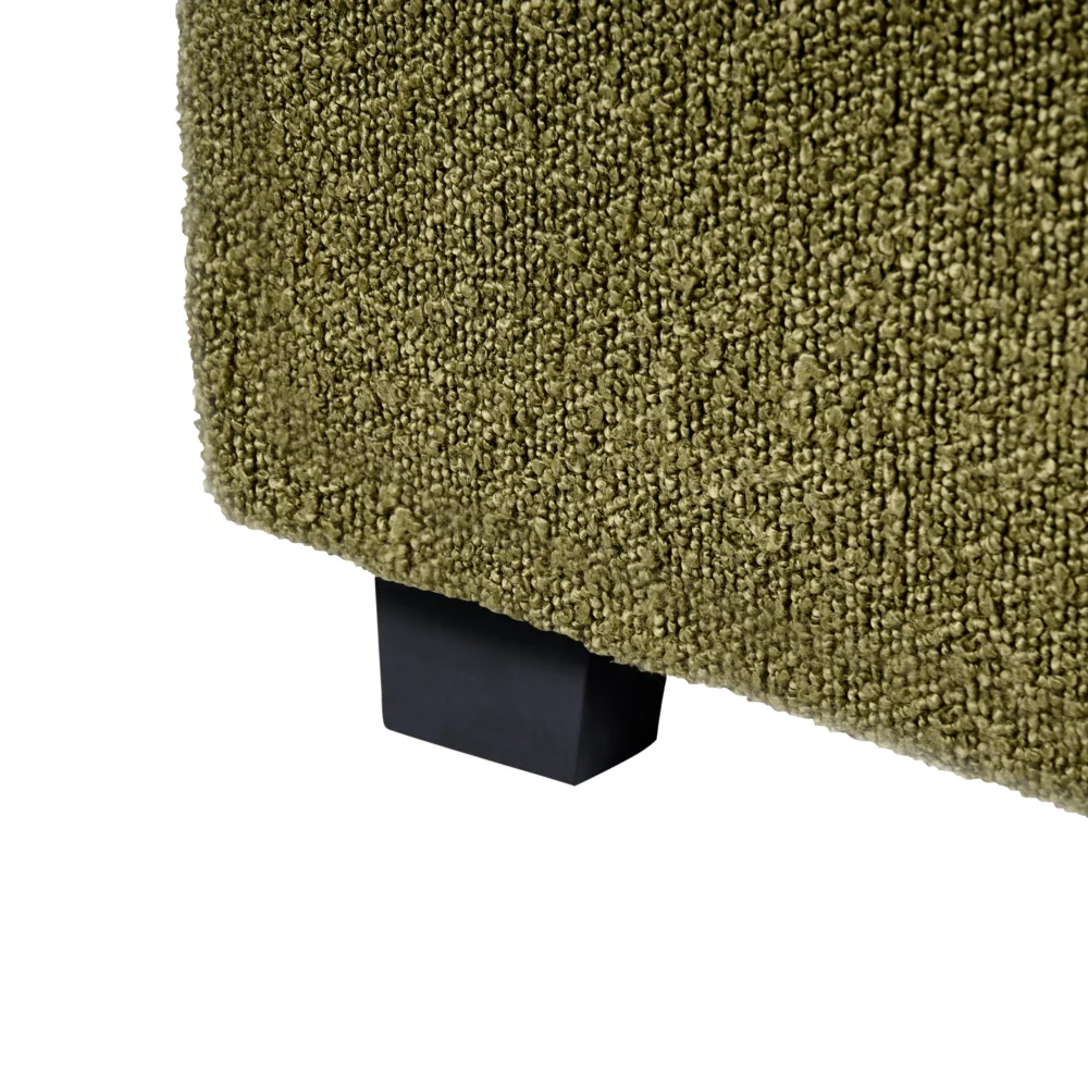Lettino ad acqua in bouclé retrò dal design minimalista in poliestere verde oliva 180 x 200 cm - Image 7