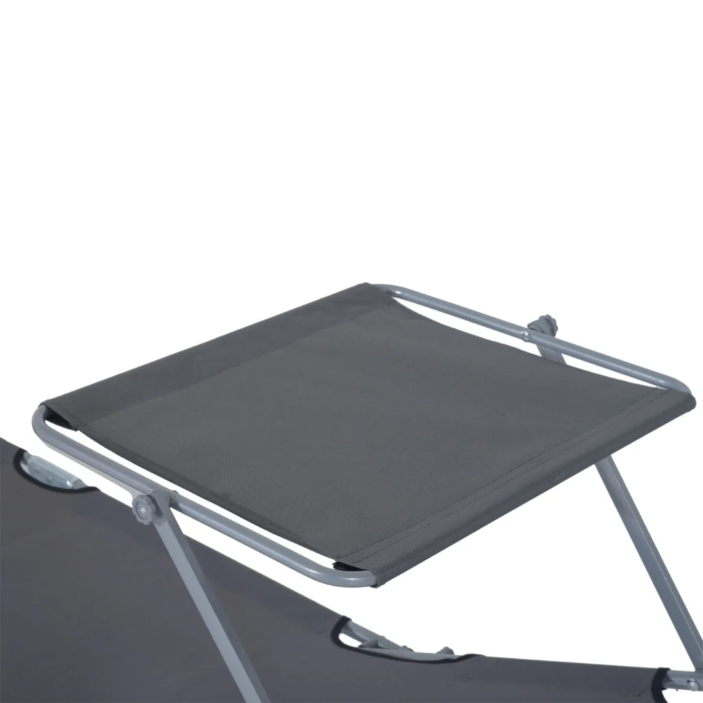 Lettino comfort con protezione solare 4 posizioni di carico 120kg 6 colori grigi - Image 8