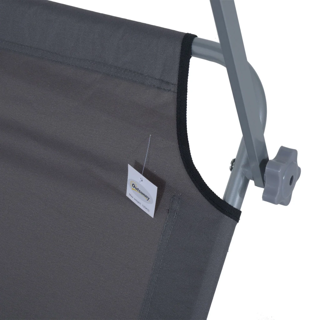 Lettino comfort con protezione solare 4 posizioni di carico 120kg 6 colori grigi - Image 9