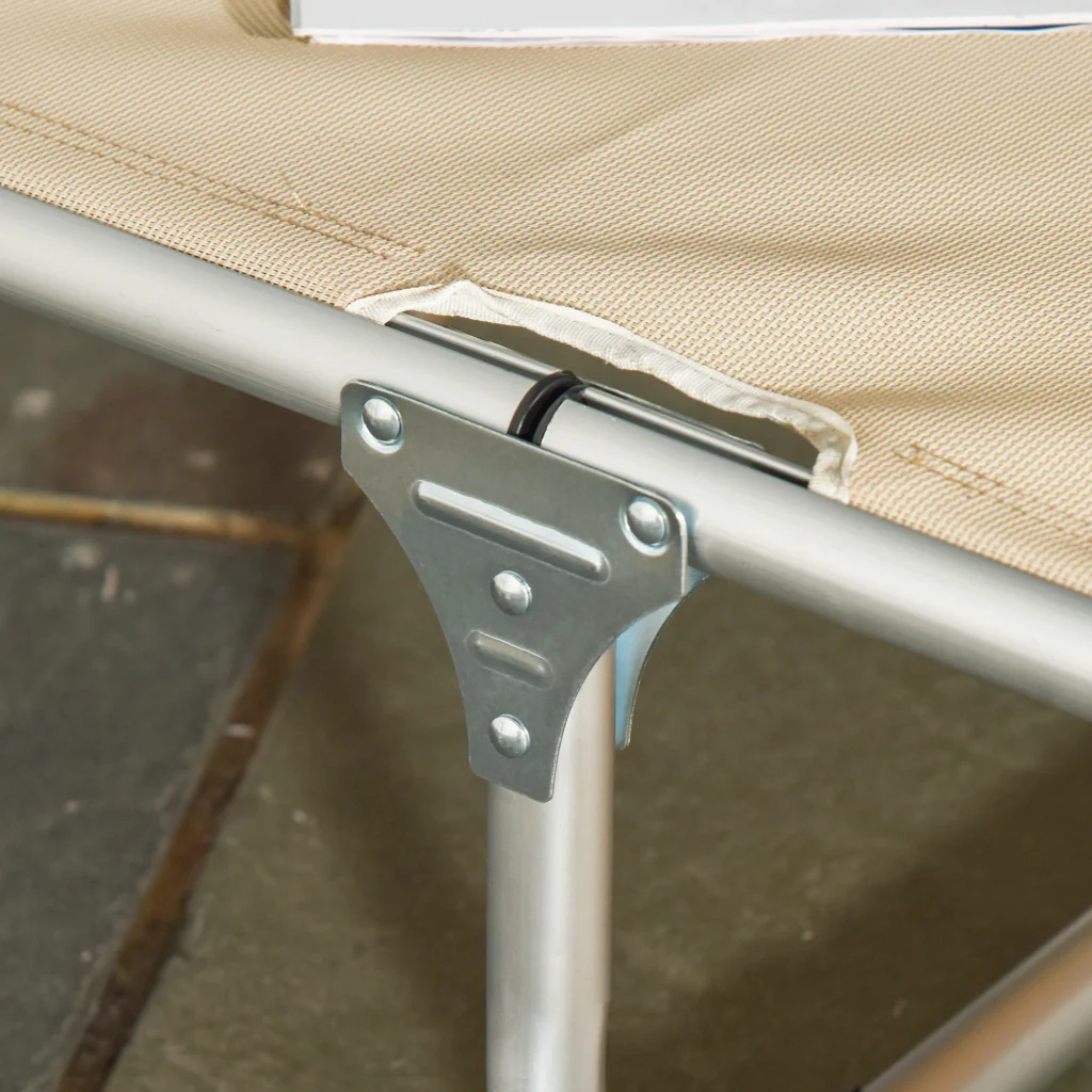 Lettino ergonomico in alluminio a 4 posizioni cuscino comfort 120kg beige - Image 9