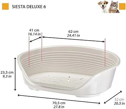 LETTINO PER ANIMALI 'SIESTA DELUXE' N.6 - cm 70,5 x 52 x h.23,5 / fucsia  - FERPLAST - Image 2