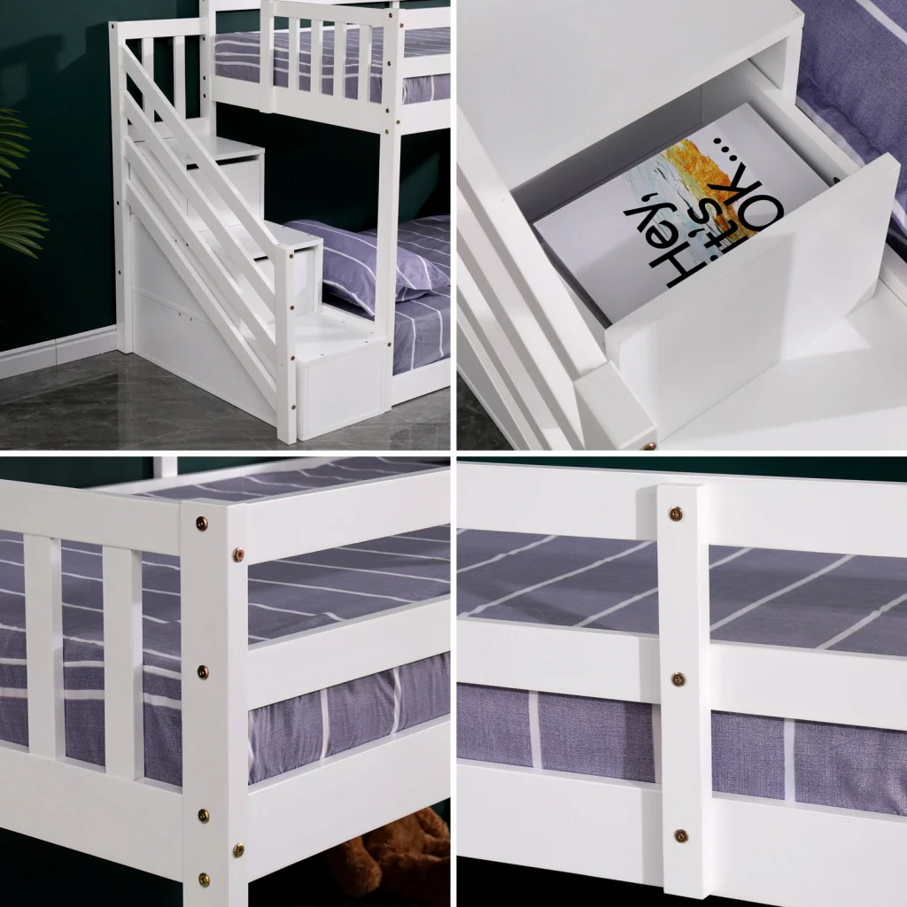 Letto a castello per bambini 190x90cm bianco CELESTINE - Image 4