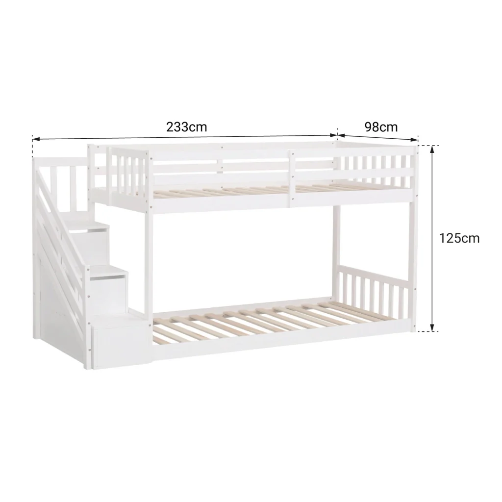 Letto a castello per bambini 190x90cm bianco CELESTINE - Image 7