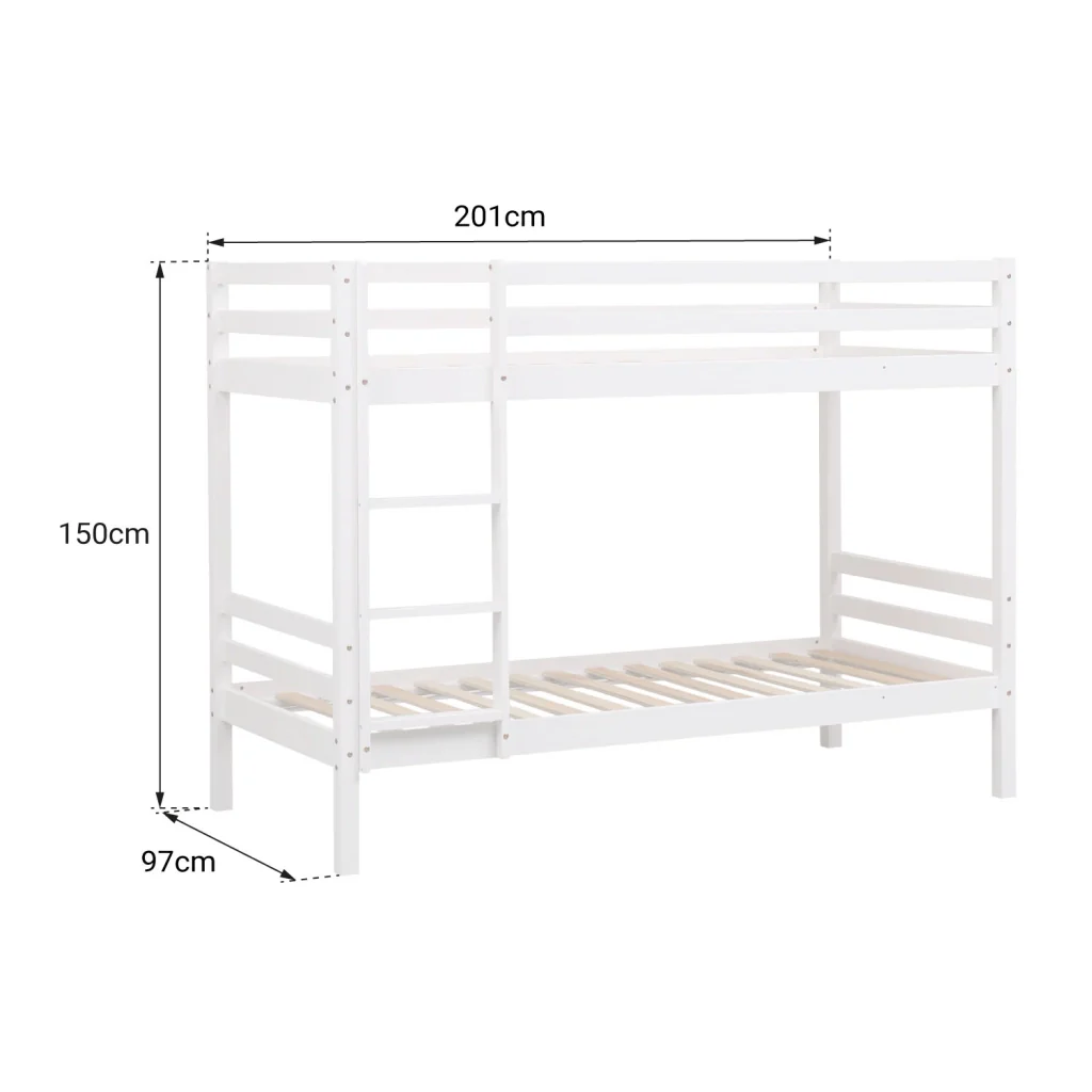 Letto a castello per bambini 190x90cm bianco con cassetti AMBER - Image 6