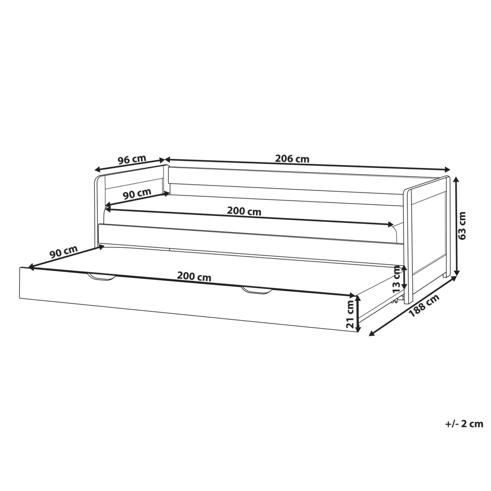 Letto a castello per bambini in legno di pino bianco struttura di dimensioni singole EU con telaio estraibile extra. - Image 3