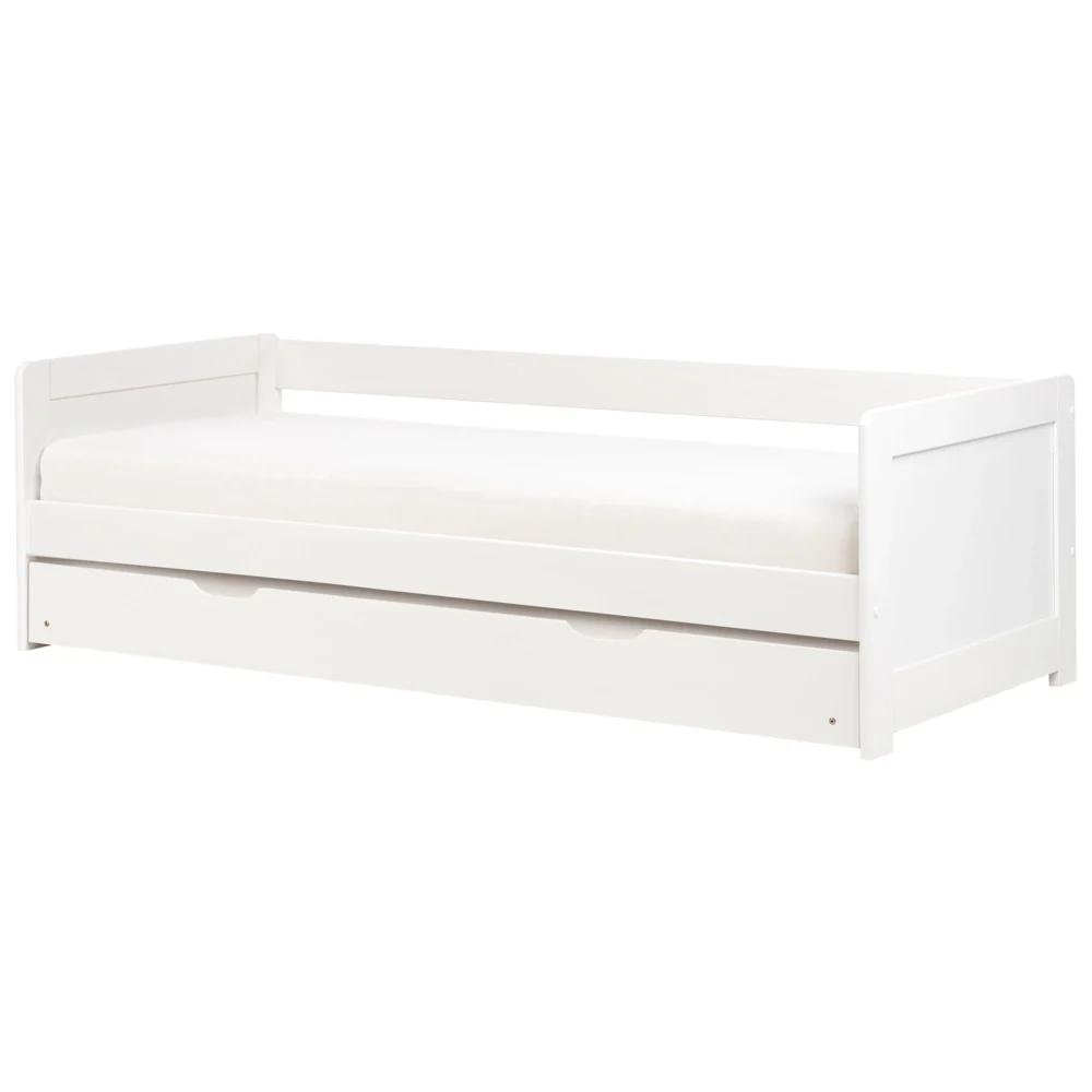 Letto a castello per bambini in legno di pino bianco struttura di dimensioni singole EU con telaio estraibile extra. - Image 5