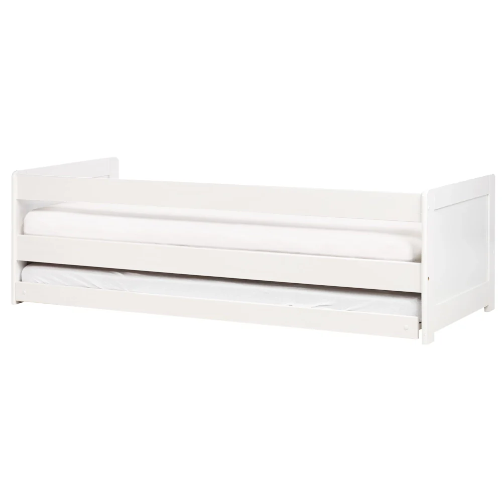 Letto a castello per bambini in legno di pino bianco struttura di dimensioni singole EU con telaio estraibile extra. - Image 7