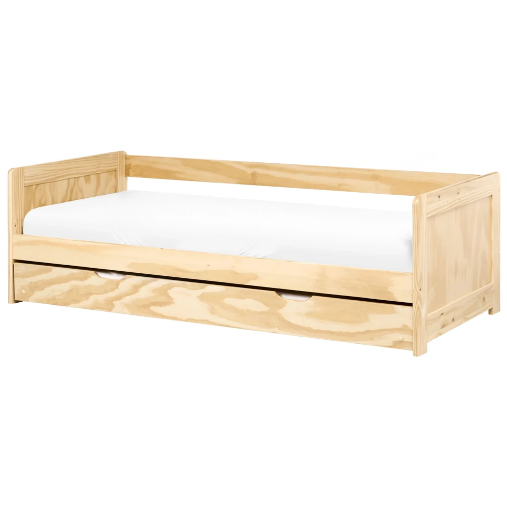 Letto a castello per bambini in legno di pino chiaro struttura di dimensioni singole EU con telaio estraibile extra. - Image 4