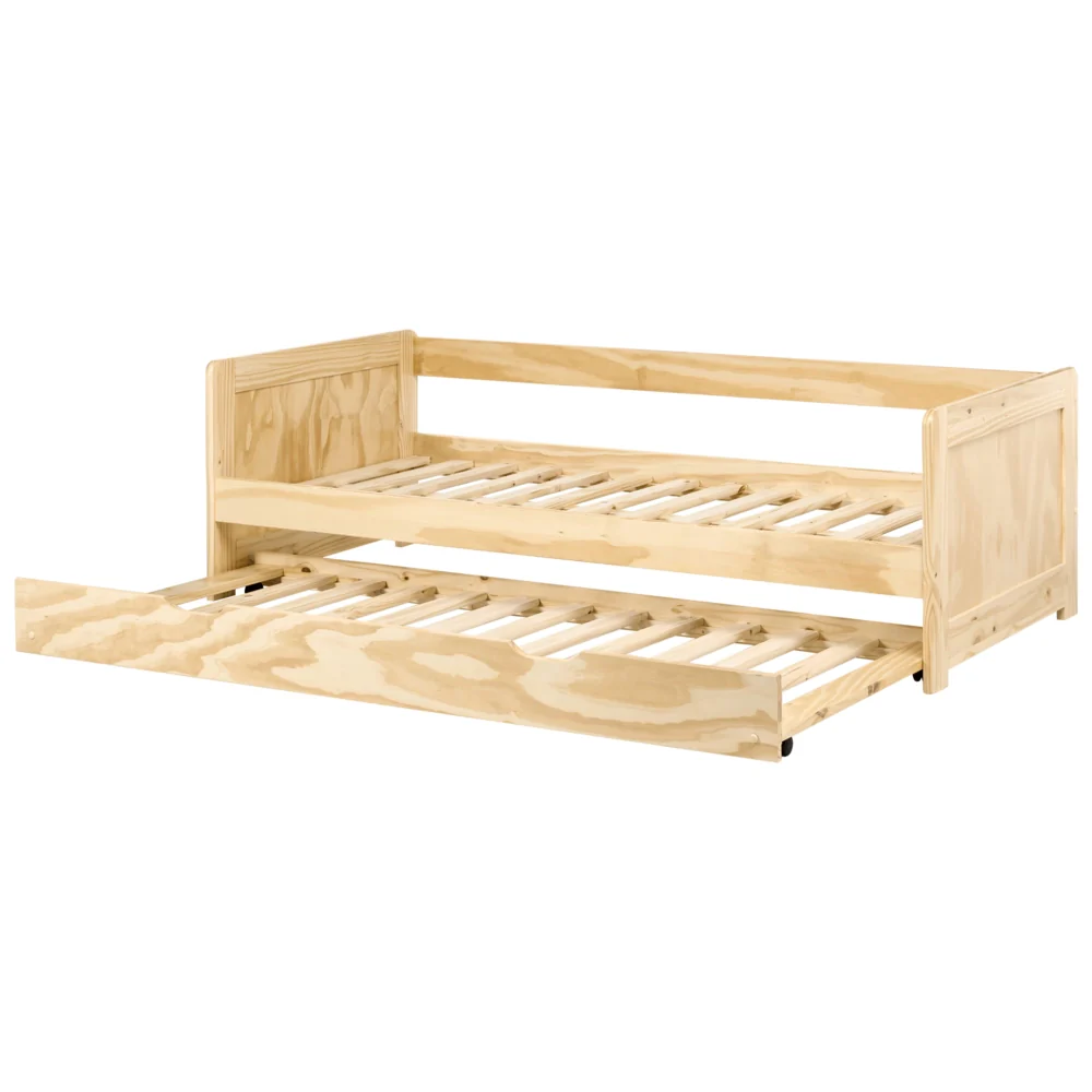 Letto a castello per bambini in legno di pino chiaro struttura di dimensioni singole EU con telaio estraibile extra. - Image 5