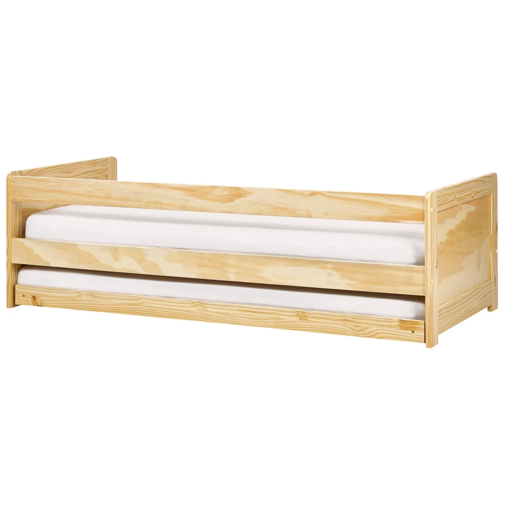 Letto a castello per bambini in legno di pino chiaro struttura di dimensioni singole EU con telaio estraibile extra. - Image 7