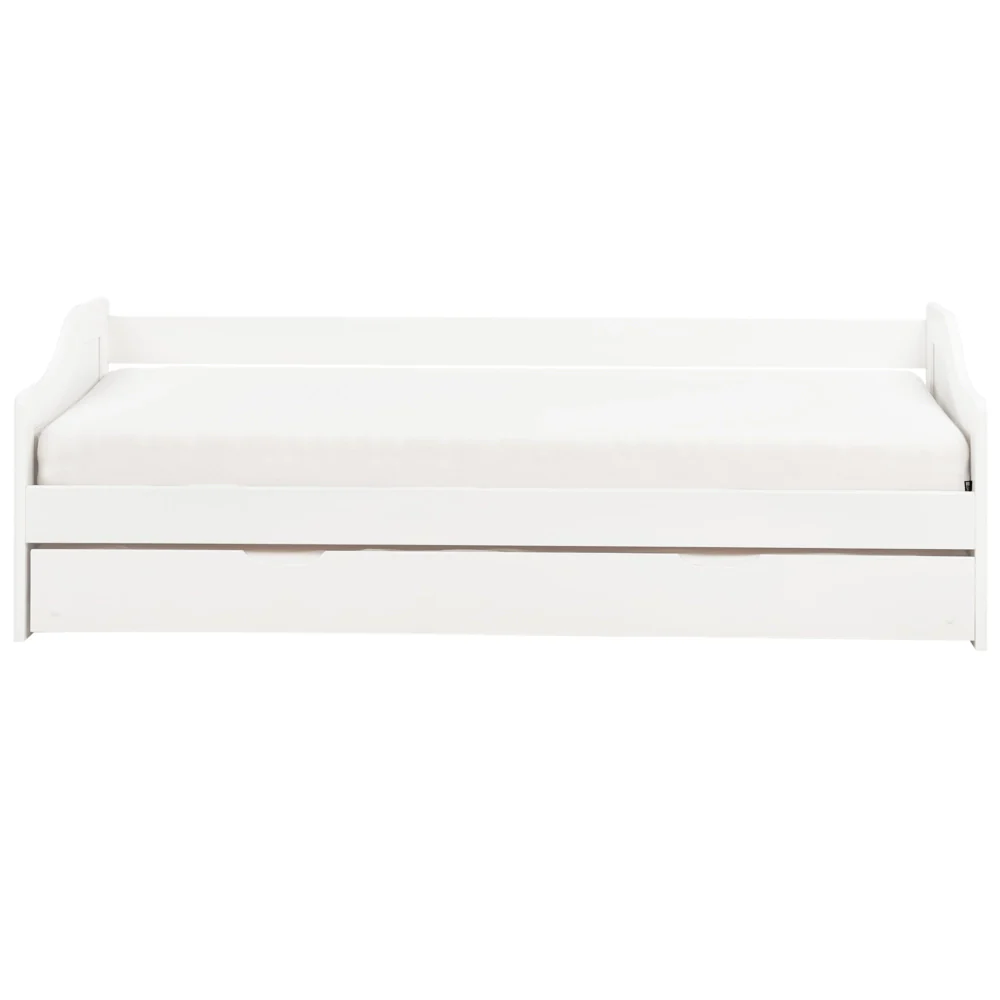Letto a scomparsa in legno di pino chiaro con struttura in velluto UE misura singola 90 x 200 cm Telaio a doghe Extra Telaio a scomparsa - Image 2