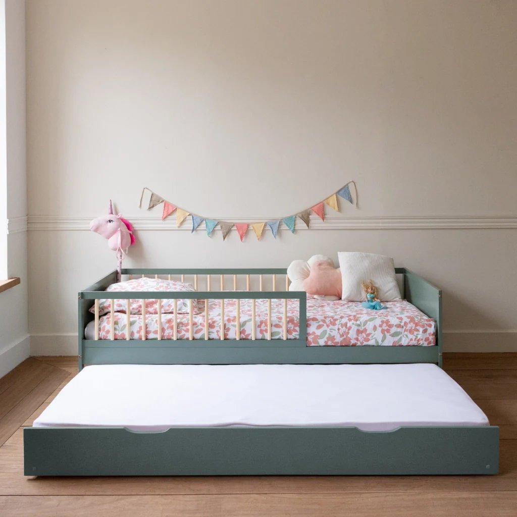 Letto a scomparsa per bambini 190x90cm verde ADAM - Image 5