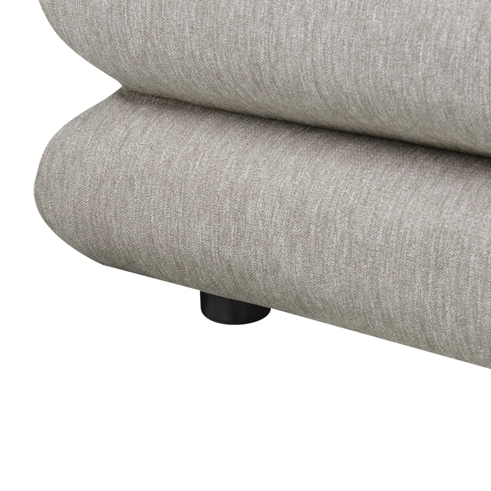 Letto ad acqua imbottito in tessuto con gambe nere con testiera e rete a doghe mobili da camera taupe 180 x 200 cm - Image 7