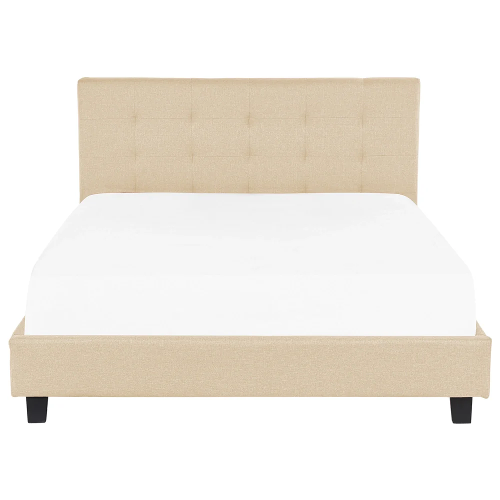 Letto ad acqua in poliestere beige 180 x 200 cm testiera imbottita camera da letto stile moderno - Image 4