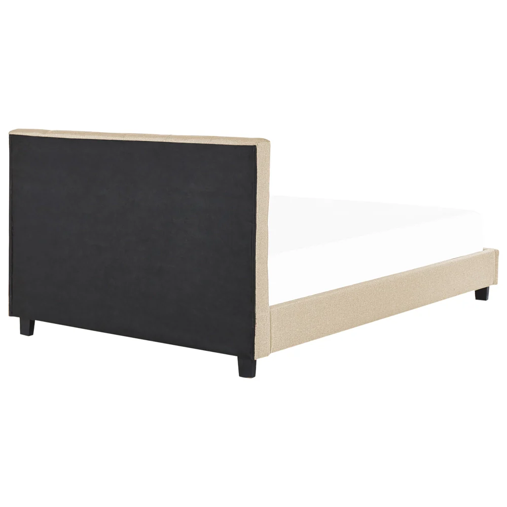 Letto ad acqua in poliestere beige 180 x 200 cm testiera imbottita camera da letto stile moderno - Image 5