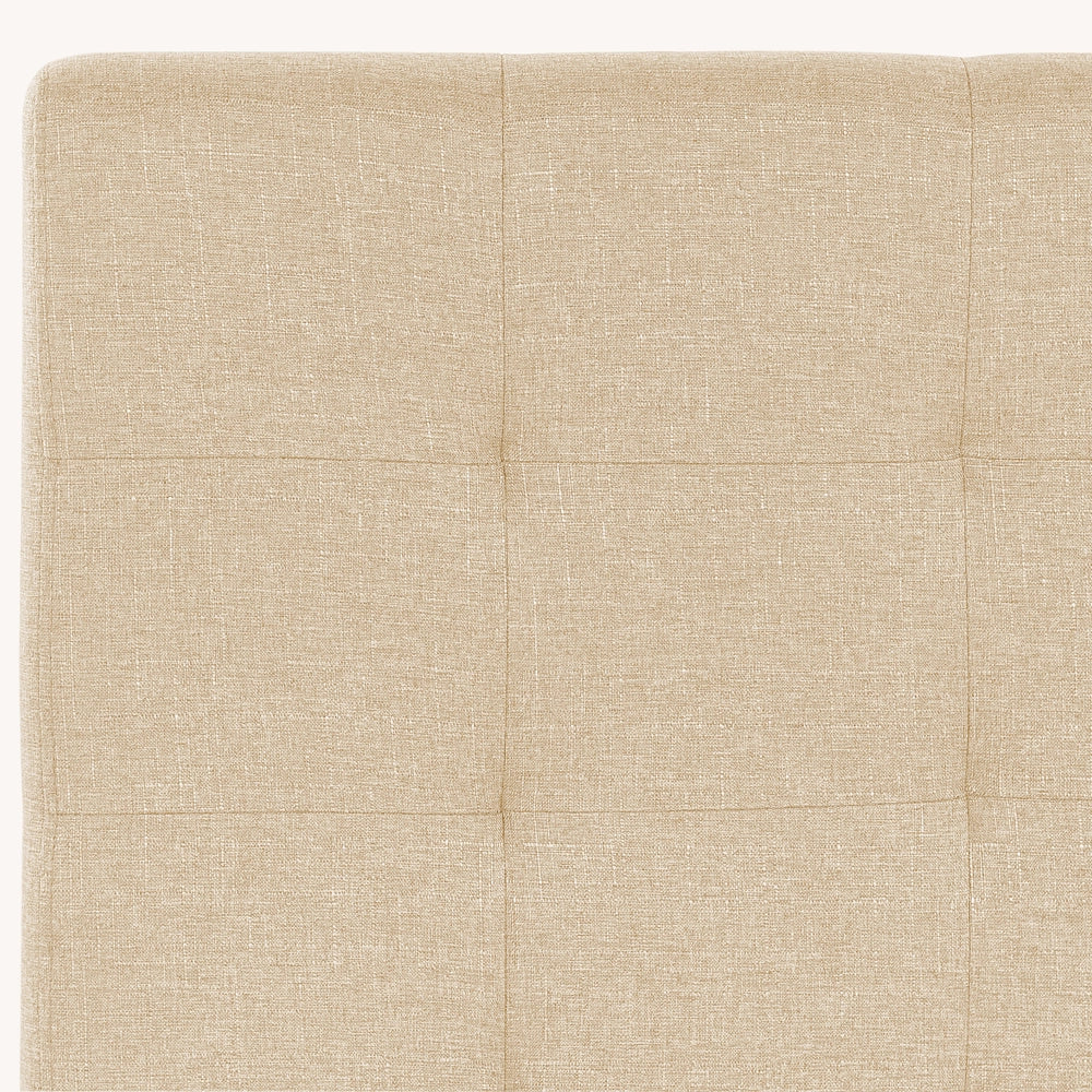 Letto ad acqua in poliestere beige 180 x 200 cm testiera imbottita camera da letto stile moderno - Image 6